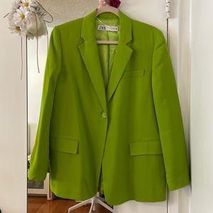 Zara neon green blazer
